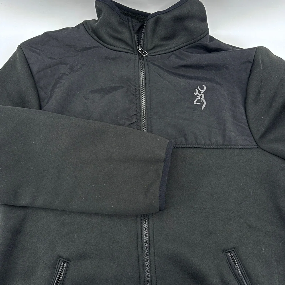 Browning Mens S Black Full Zip Jacket Fleece‎ Lined Outdoor Hunting